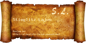 Stieglitz Lajos névjegykártya